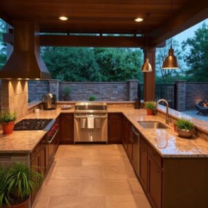 outdoor kitchen and fire pit san antonio texas