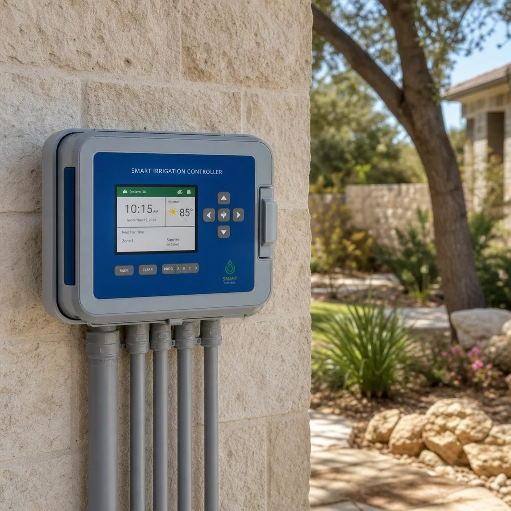 Smart irrigation controller at a Schertz home